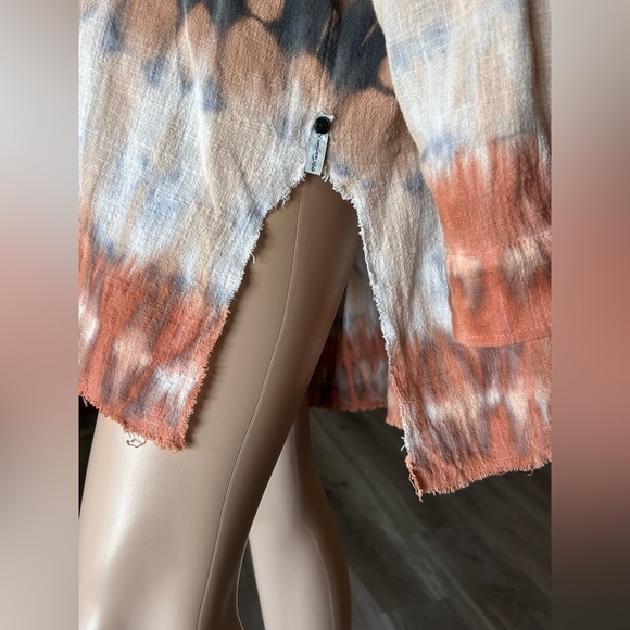 One Teaspoon Hand Dyed Mirage Muslin Long Sleeve 100% Cotton Shirt Women Size M - Picture 9 of 14